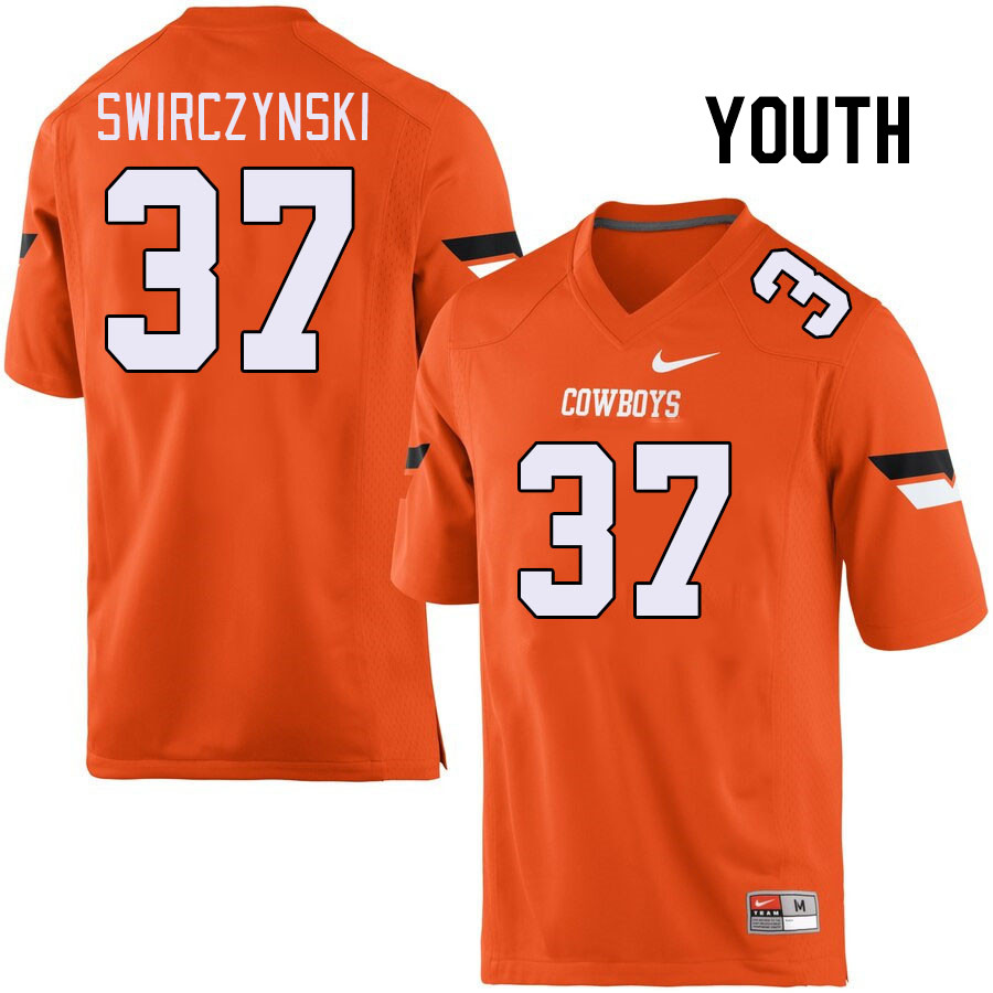 Youth #37 Seth Swirczynski Oklahoma State Cowboys College Football Jerseys Stitched-Orange - Click Image to Close